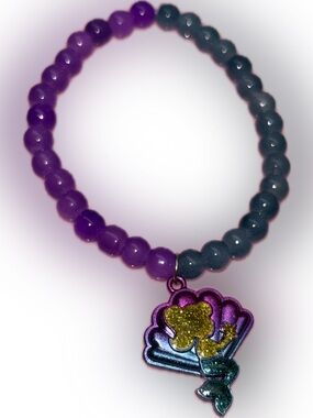 Purple mermaid 🧜‍♀️ handcrafted bracelet by me 💜💙